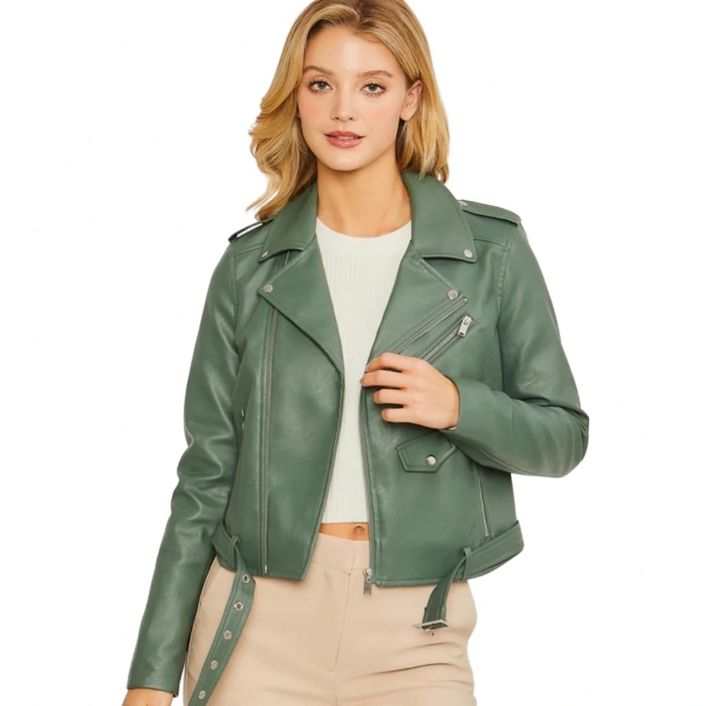 Love Tree faux leather Moto Jacket